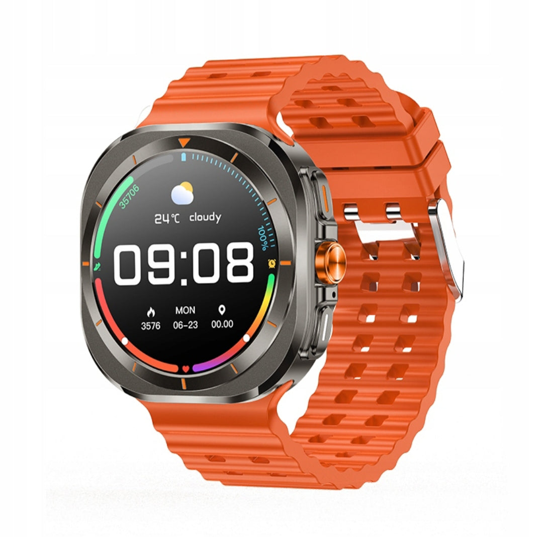Chytré hodinky 777  Ultra s AMOLED displejem – černé, Bluetooth hovory, 2 řemínky