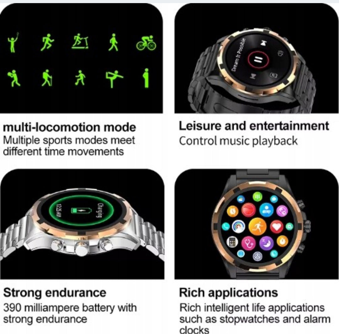 Chytré hodinky  Gold AMOLED – Luxusní business smartwatch